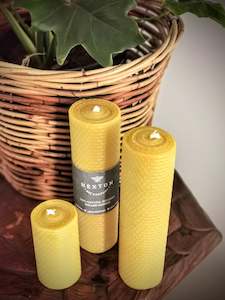 Beeswax Rolled Pillar Candle - Hexton Bee Company