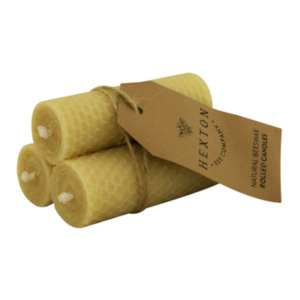 Beeswax Rolled Pillar Candles - Hexton Bee Company