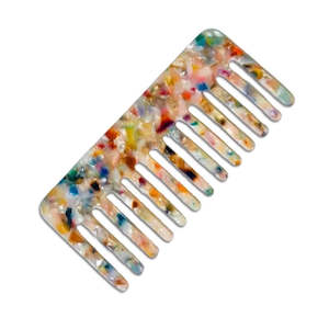 Combs: Detangling Wide Tooth Comb- Multi Marble