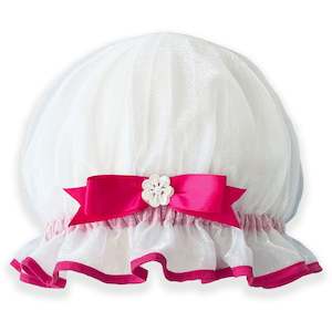 White & Pink Shower Cap