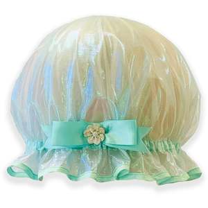 Shower Caps: Iridescent Aqua Shower Cap