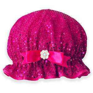 Shower Caps: Hot Pink Sequin Shower Cap