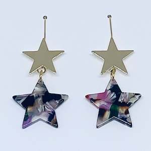 Double Star Drop Earrings