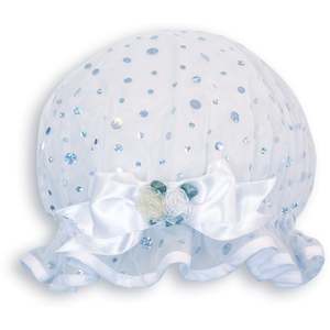 Kids Shower Caps: Childs White Sequin Shower Cap