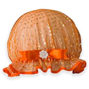 Gold & Orange Shower Cap