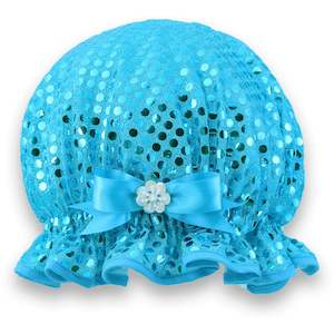 Teal Sequin Shower Cap