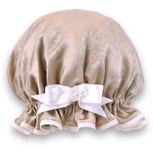 Old Gold Damask Shower Cap