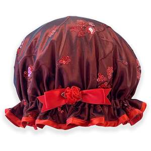 Deep Red Shower Cap