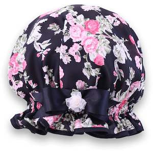 Black Floral Shower Cap