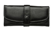 Black Leather Tab Purse - Daisy Row