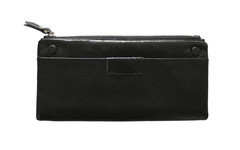 Black Leather Button Purse - Daisy Row