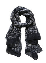 The Vines Scarf - Navy - Daisy Row