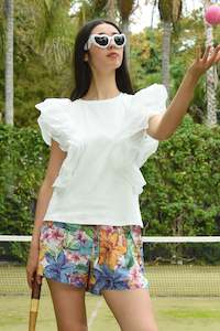 Clothing: COOP - ON THE RUFFLE TOP - WHITE