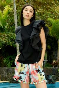 Clothing: COOP - ON THE RUFFLE TOP - BLACK