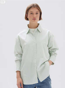 Womens Clothing: Assembly Label Womens Signature Poplin Shirt - Rosemary / White