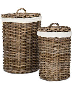 French Country Collections - Woven Laundry Basket Small