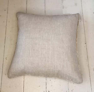 Soft Furnishings: Dalethorpe House - Fawn Cushion Cover with White Stripe Piping