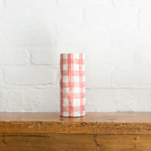 Noss & Co Medium Vase - Rose Pink Gingham