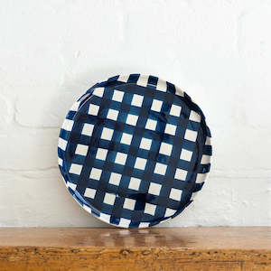 Noss & Co Navy Gingham Dinner Plate