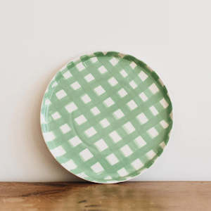 Decorative Homewares: Noss & Co Mint Green Gingham Platter