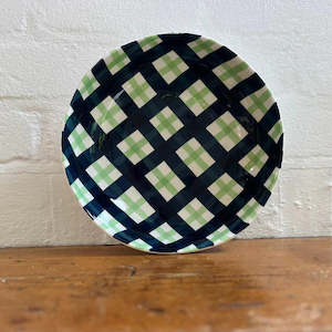 Noss & Co Salad Bowl - Navy & Mint Green Gingham