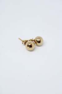 Earrings: Sterling Silver - Gold Plated Round Stud Earrings