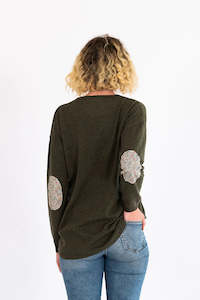 Bow and Arrow - Swing Jumper with Katie & Millie Liberty Patches - Khaki