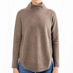 Bow and Arrow Funnel Neck Jumper - Brown