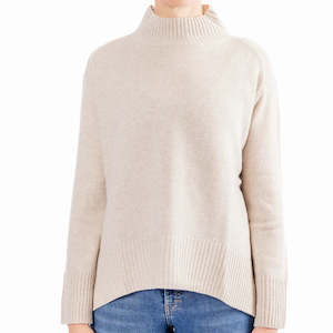 Bow and Arrow Polo Neck Jumper - Oatmeal