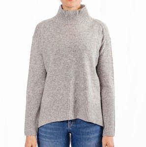 Bow and Arrow Polo Neck Jumper - Grey