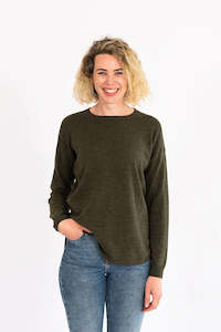 Bow And Arrow: Bow and Arrow - Khaki Swing Jumper with Tan Patches