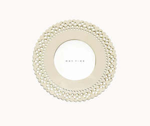 Dotted Round Cream Photo Frame