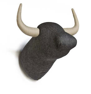 Homewares: Softheads - Charcoal Bull