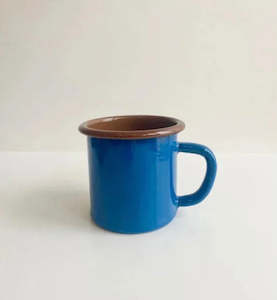 Drinkware: Dishy - Blue and Brown Enamel Mug