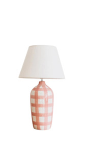 Noss Pink Gingham Lamp