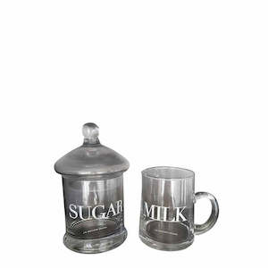 Le Monde -  Glass Milk and Sugar Server Set