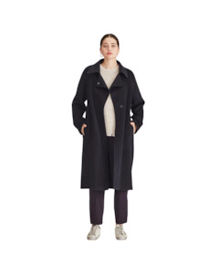 Sills Nova Cashmere Wool Blend Coat - Navy