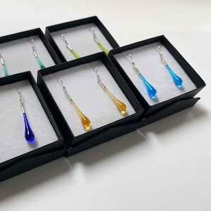 Jewellery: Wearing Glass Ear Drops Champagne