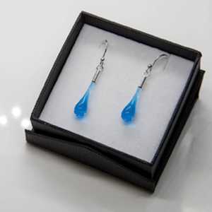 Wearing Glass Ear Drops Teal