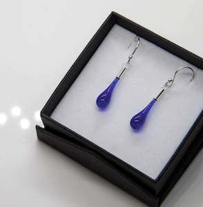 Wearing Glass Ear Drops Cobalt