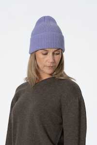 Dinadi Merino Handknit Rib Hat Digital Lavender