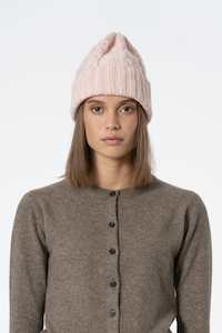 Dinadi Merino Cable  Hat Blush Pink