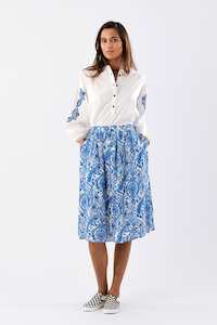 Lollys Laundry Ella Skirt Blue Paisley