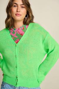 Pom Amsterdam Neon Green Cardigan