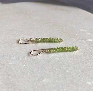 within. Peridot Pillar Earrings