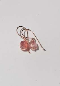 within. Strawberry Quartz Muse Cushion drop earring