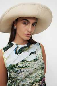 Kowtow Parasol Hat Greige Denim