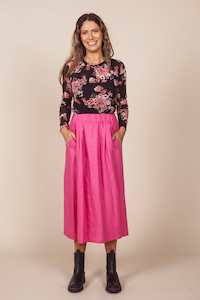 Dalston Sapphire Skirt Pink Linen