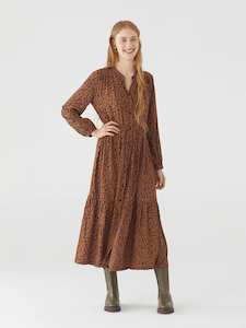 Nice Things Button Fern Midi  Dress