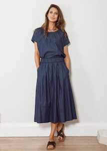 Dalston Sapphire Skirt Indigo Chambray